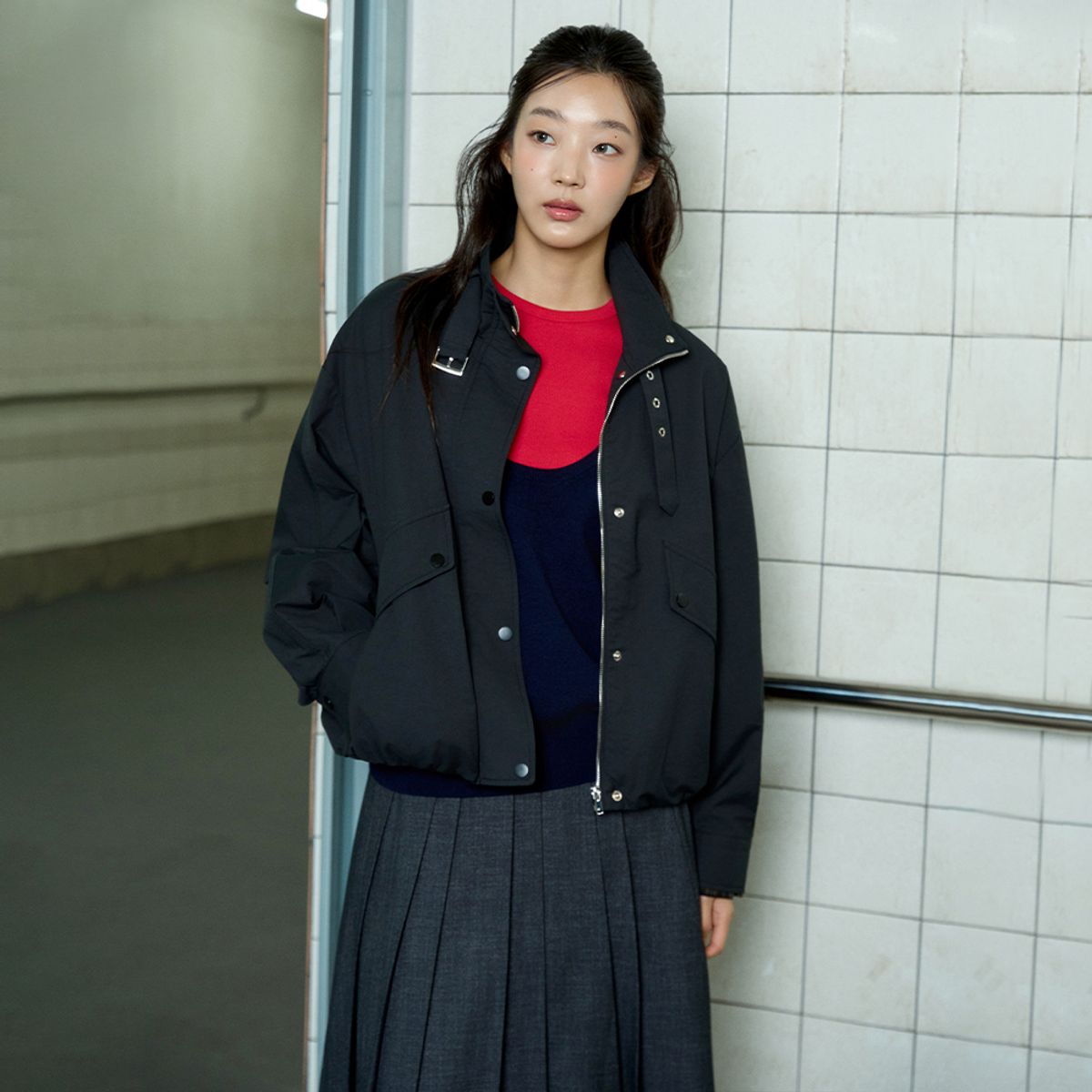 랩(LAP) 하이넥 비죠 볼륨 점퍼 AS3WZ860