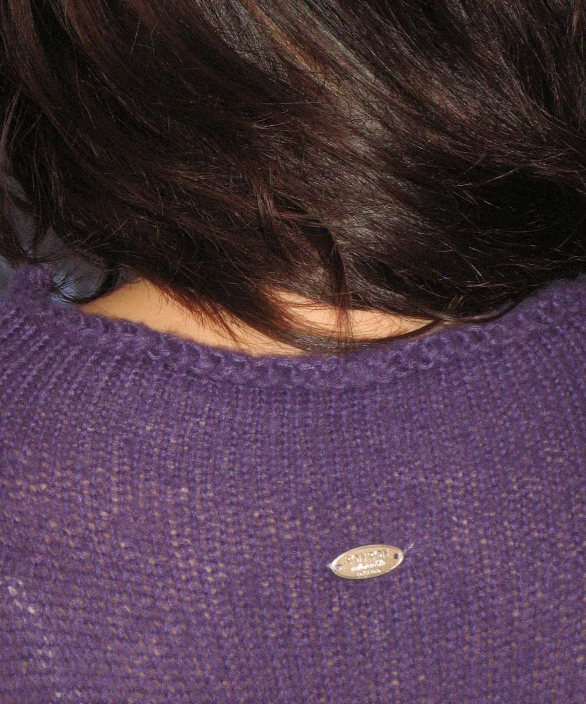 론론(RONRON) CUT OFF BELL SLEEVE KNIT PURPLE