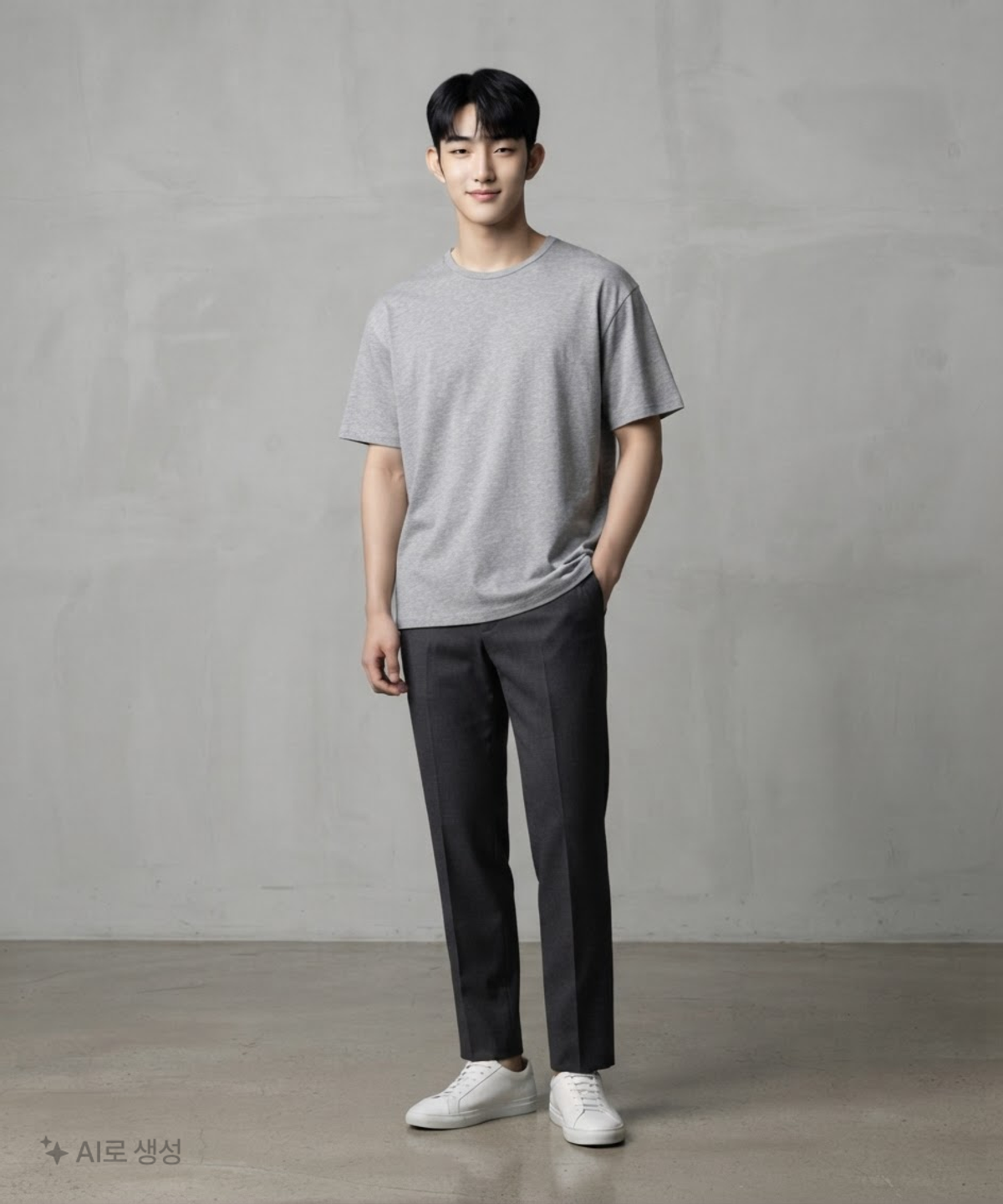 다이브인(DIVEIN) SLUB TEXTURE T-SHIRTS (MELANGE GRAY) 0