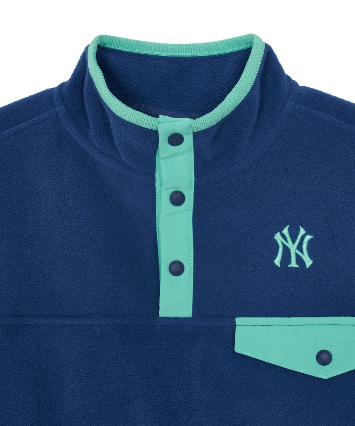 엠엘비 키즈(MLB KIDS) 아웃도어 폴라플리스 반집업 맨투맨 NY (L.Navy)