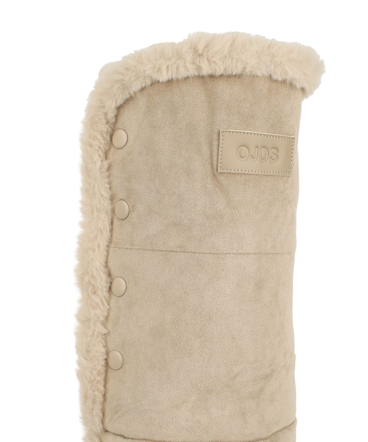 오호스(OJOS) Asym Shearling Wedge Boot / Beige