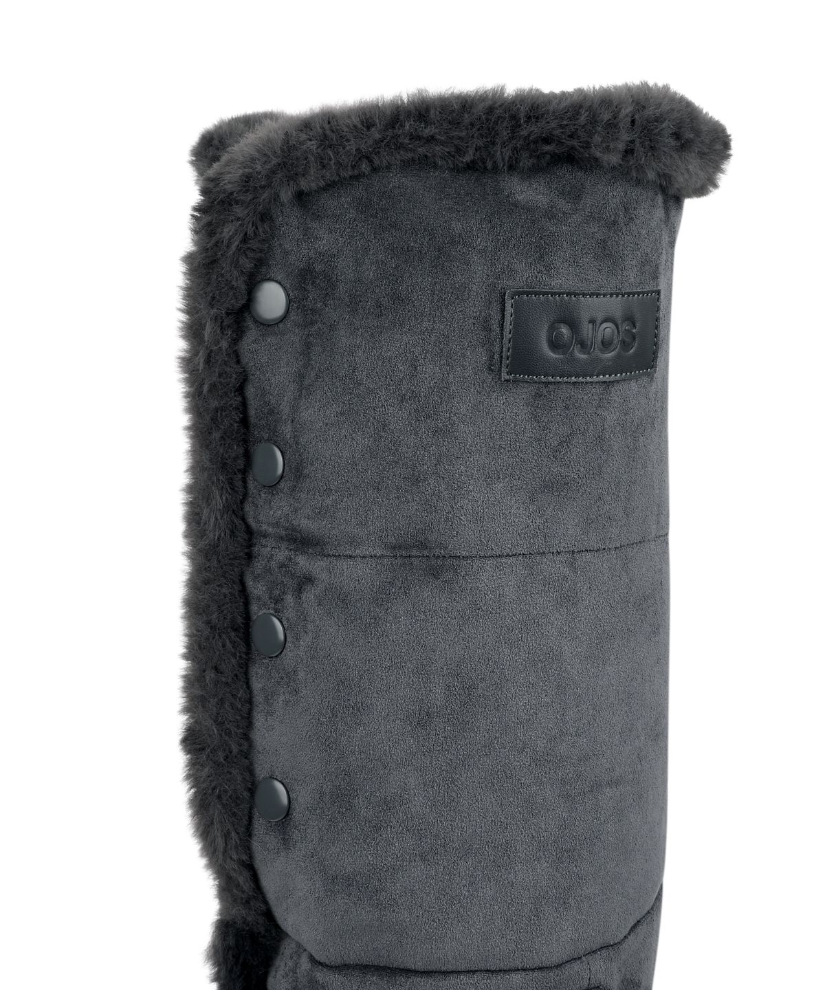 오호스(OJOS) Asym Shearling Wedge Boot / Charcoal