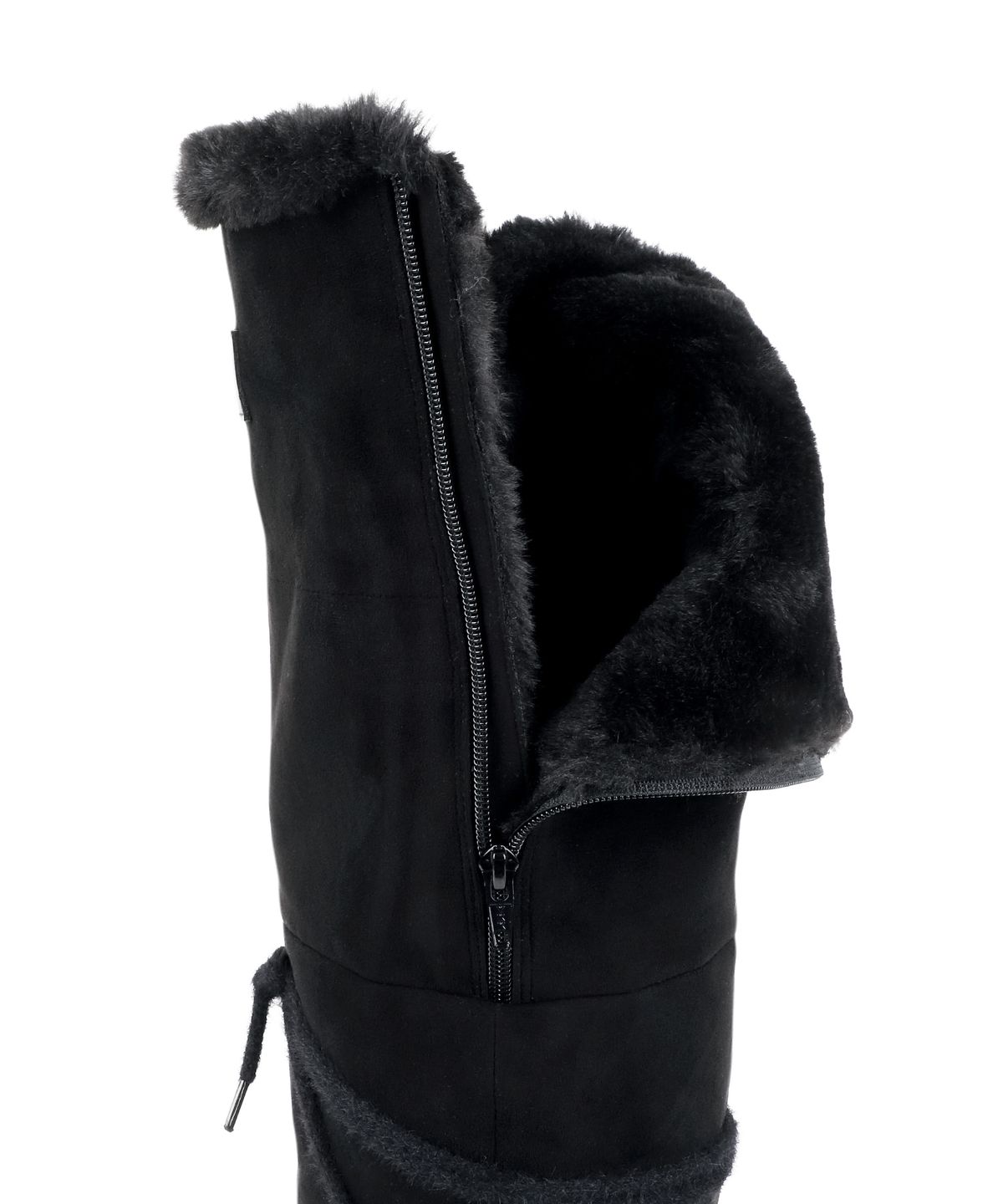 오호스(OJOS) Asym Shearling Wedge Boot / Black