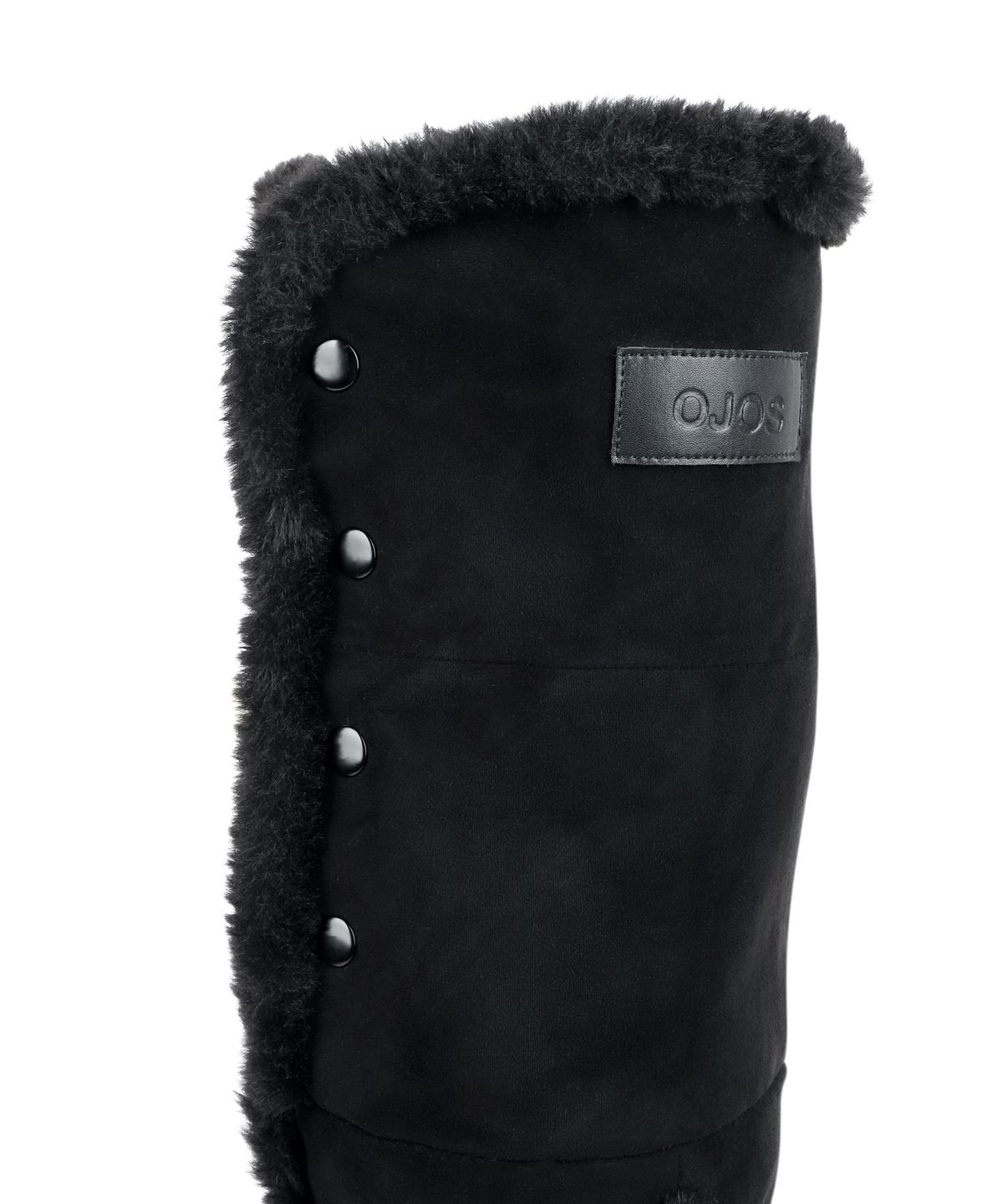 오호스(OJOS) Asym Shearling Wedge Boot / Black