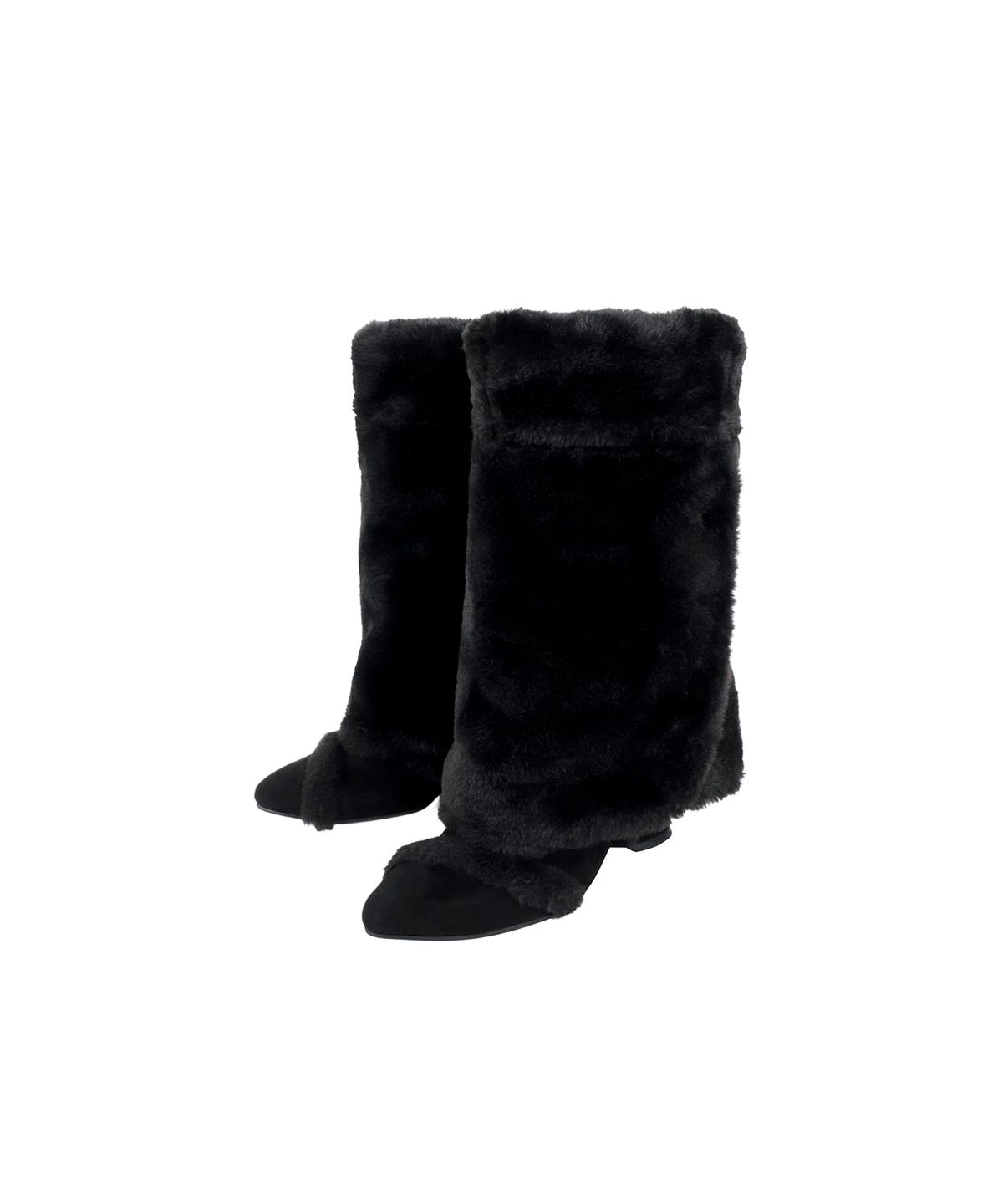 오호스(OJOS) Asym Shearling Wedge Boot / Black