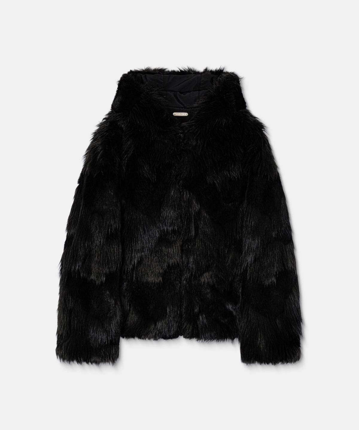 나체(NACHE) REVERSIBLE HOODIE FAUX FUR JACKET NYLON BLACK