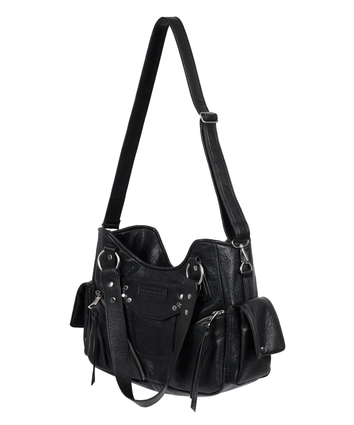 이우가마카라스(IUGAMAKARAS) Studded Leather Shoulder Bag (Black) - Strap