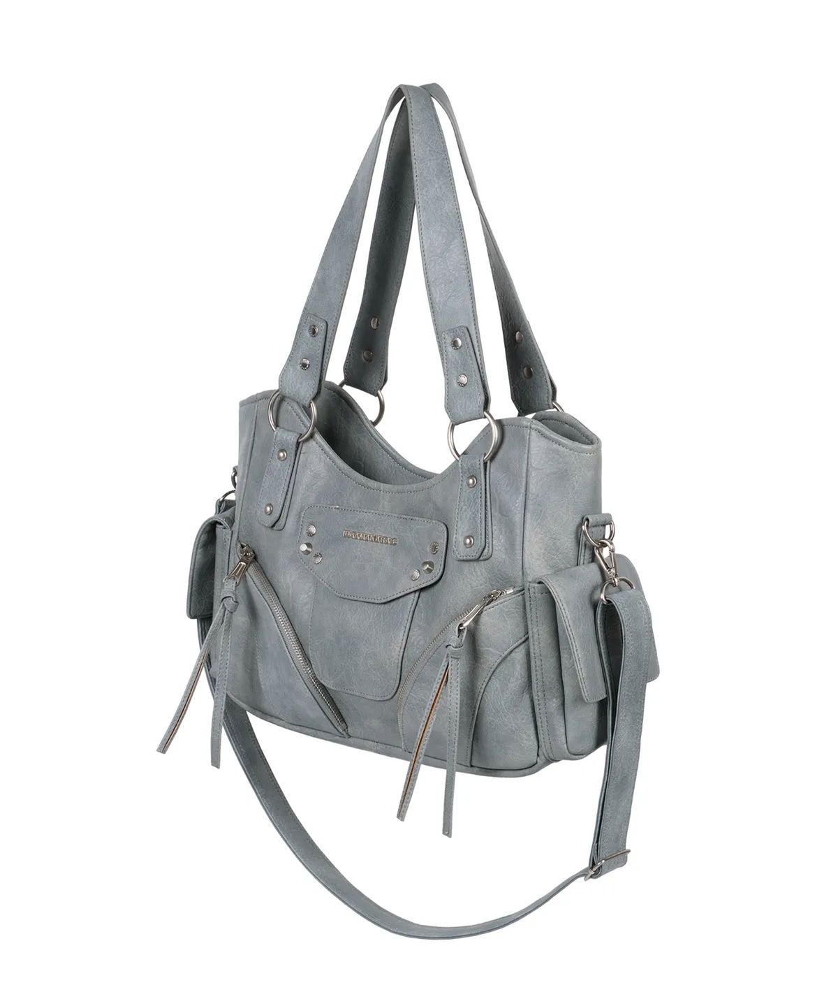 이우가마카라스(IUGAMAKARAS) Studded Leather Shoulder Bag (Sky Blue) - Strap