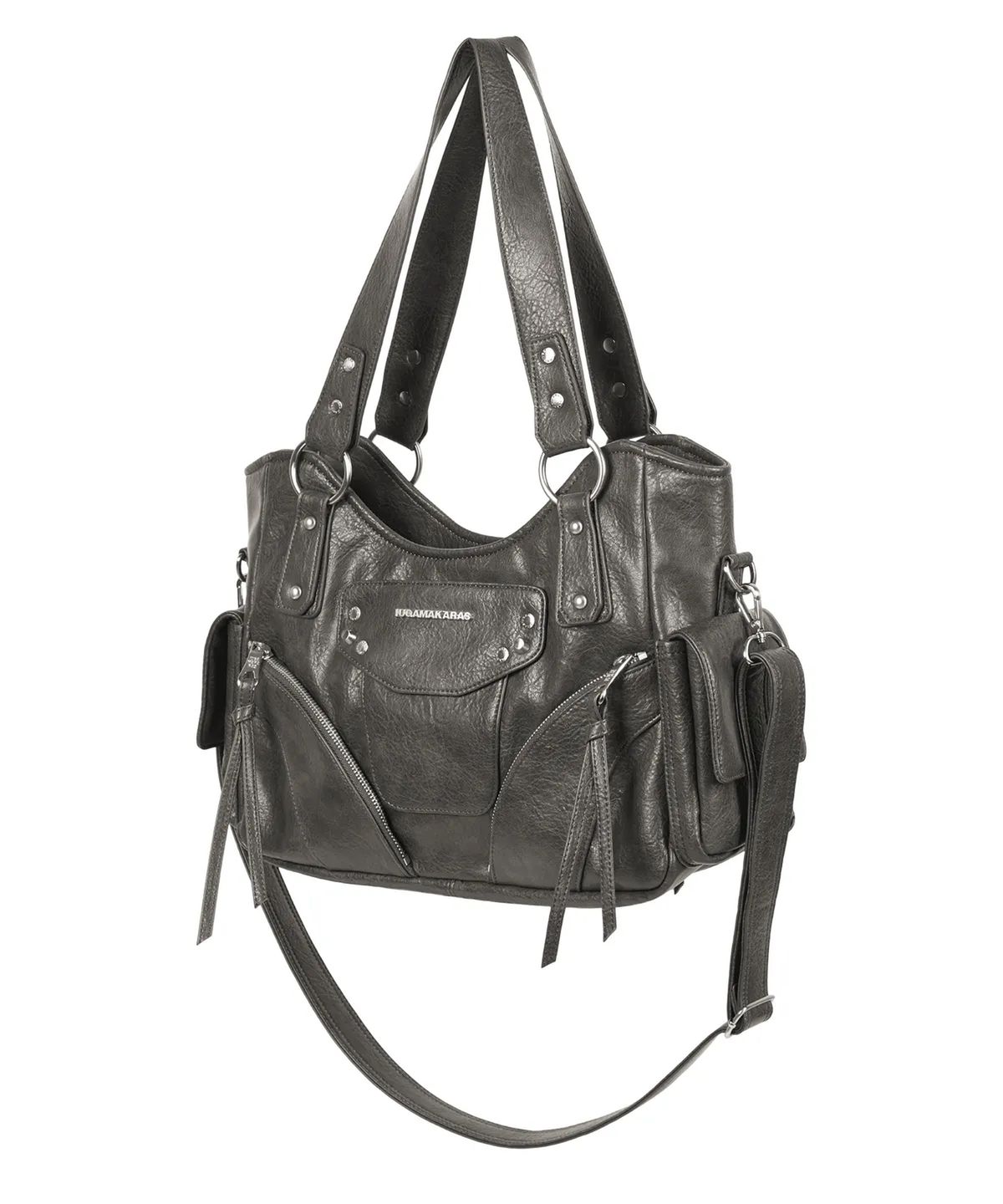 이우가마카라스(IUGAMAKARAS) Studded Leather Shoulder Bag (Silver) - Strap