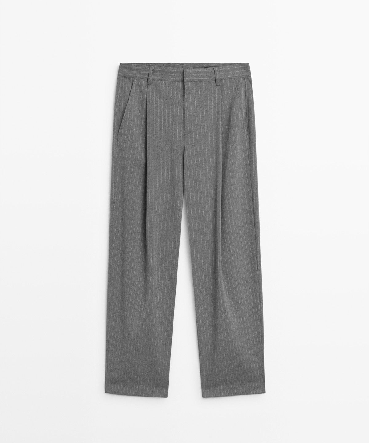 마시모두띠(MASSIMO DUTTI) 와이드 레그 핀스트라이프 팬츠