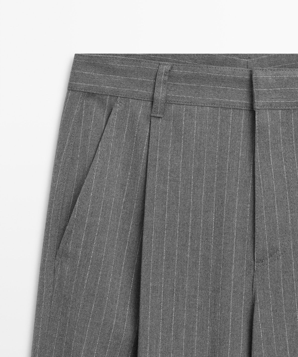 마시모두띠(MASSIMO DUTTI) 와이드 레그 핀스트라이프 팬츠