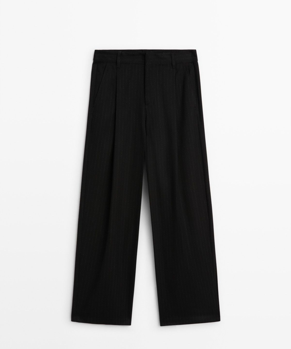 마시모두띠(MASSIMO DUTTI) 와이드 레그 핀스트라이프 팬츠