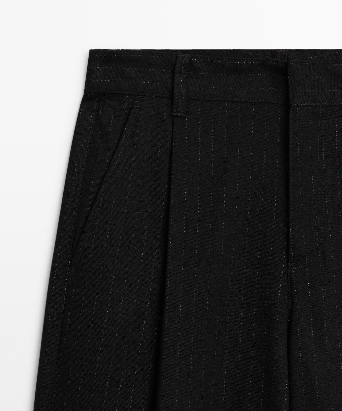 마시모두띠(MASSIMO DUTTI) 와이드 레그 핀스트라이프 팬츠