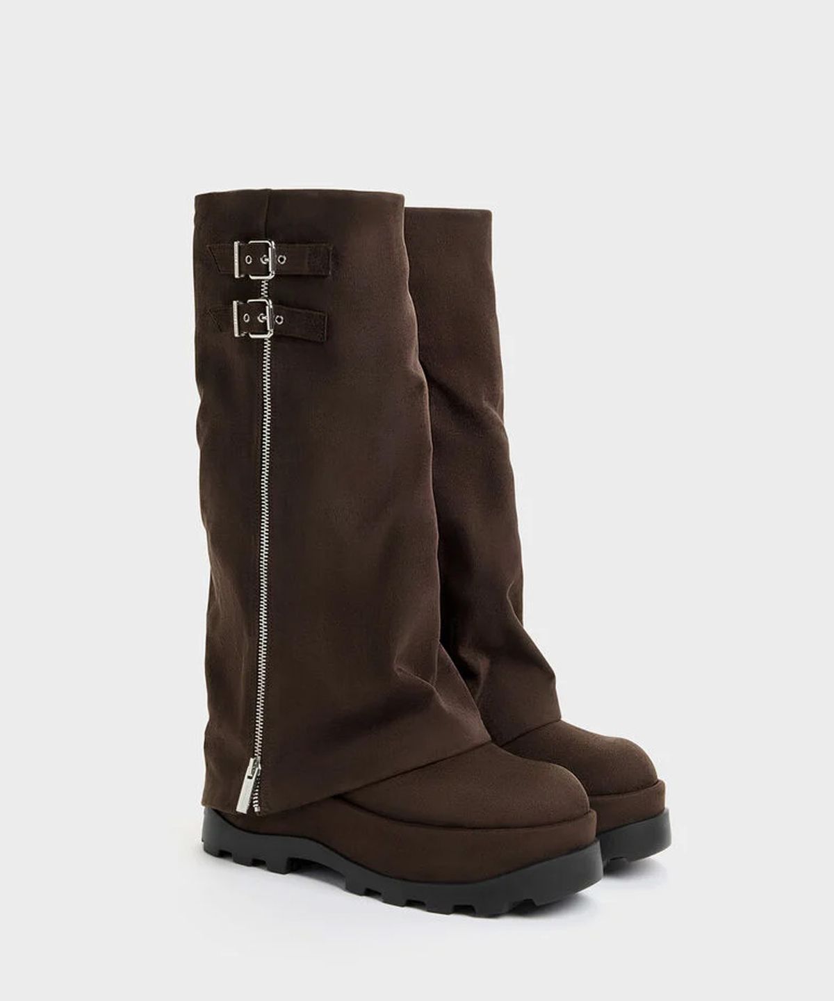 찰스앤키스(CHARLES & KEITH) 배런 인조 스웨이드 플랫폼 니하이 부츠 2colors CK1-90920191