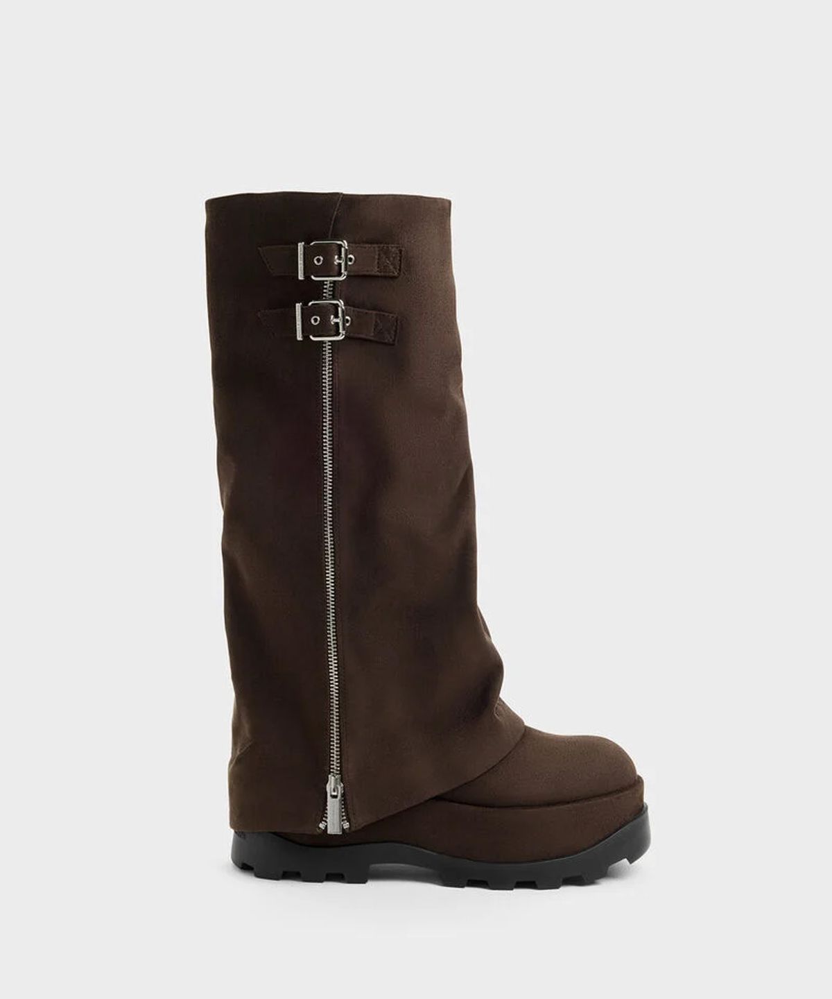 찰스앤키스(CHARLES & KEITH) 배런 인조 스웨이드 플랫폼 니하이 부츠 2colors CK1-90920191