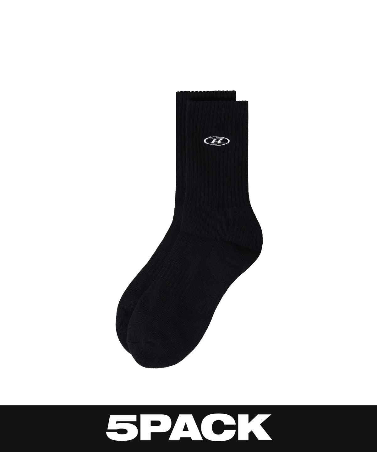 본투윈(BORN TO WIN) SMALL B EMBROIDERY SOCKS 5PACK [BLACK]