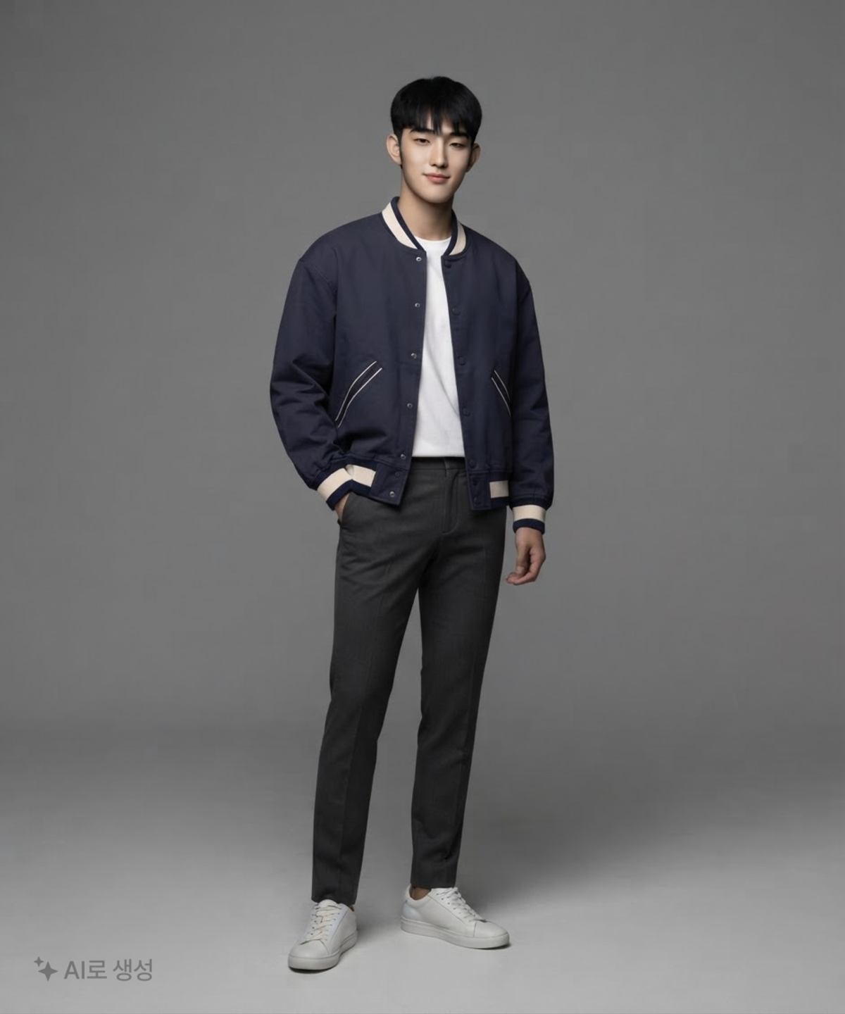 프리즘웍스(FRIZMWORKS) CAVALRY TWILL VARSITY JACKET _ NAVY M