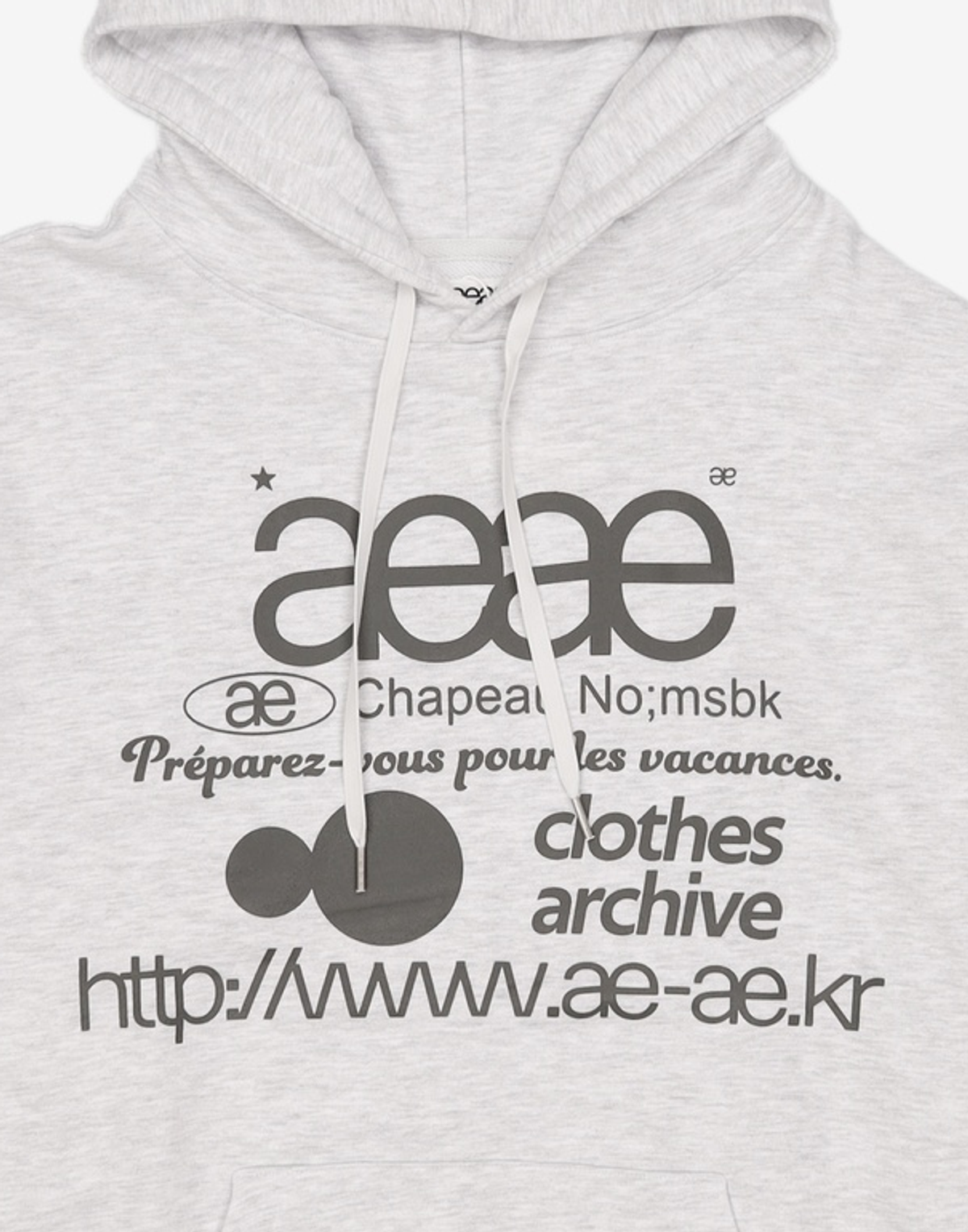 에이이에이이(AEAE) WEB LOGO LOOSED HOODIE [LIGHT GREY] 1