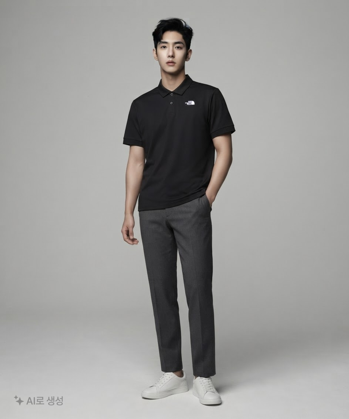 노스페이스(THE NORTH FACE) NT7PR01J 화이트라벨 베이든 반팔 폴로_BLACK 105