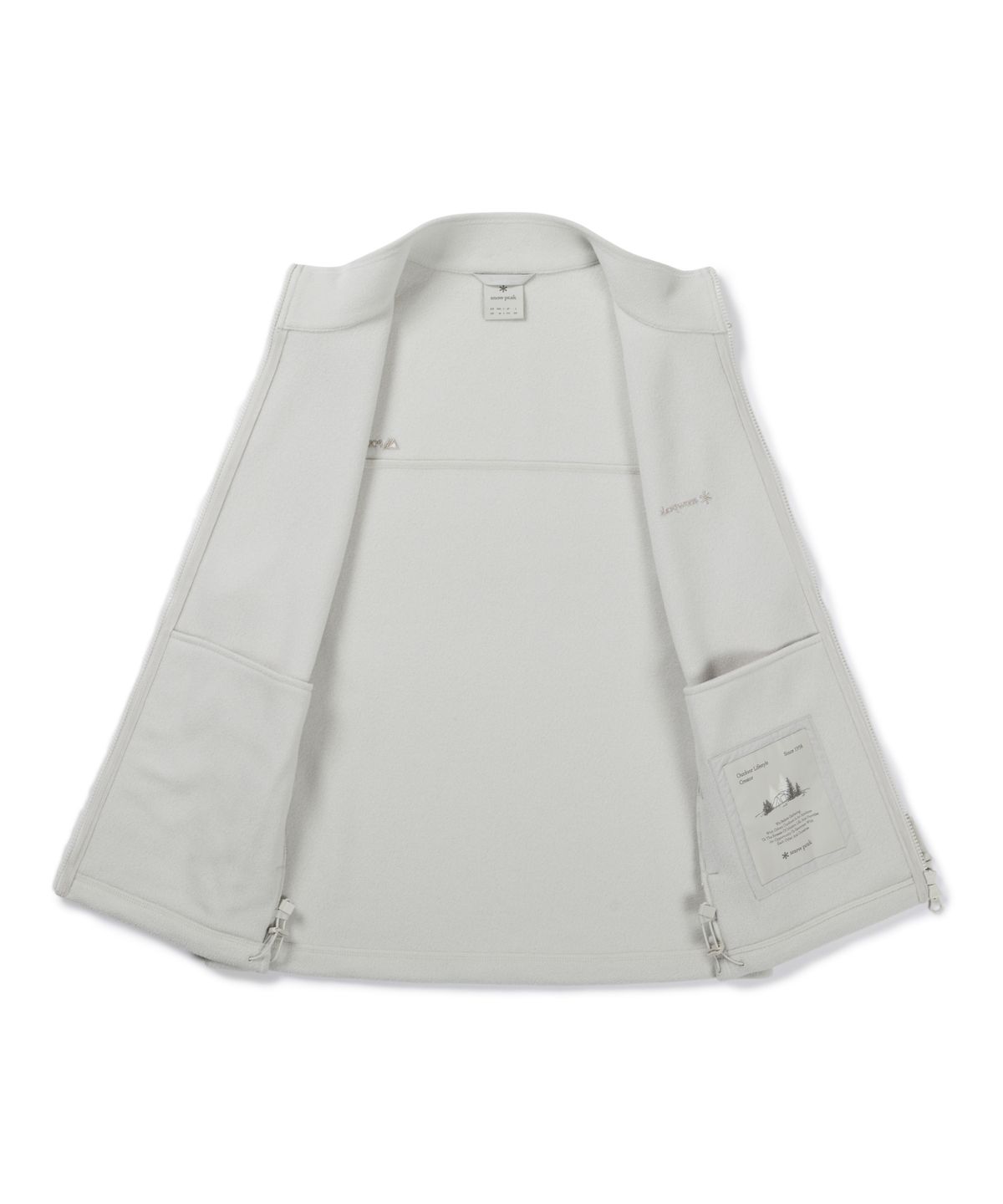 스노우피크 어패럴(SNOWPEAK APPAREL) 폴라텍100 스탠드넥 베스트 (S26WMFVE74) Stone Gray