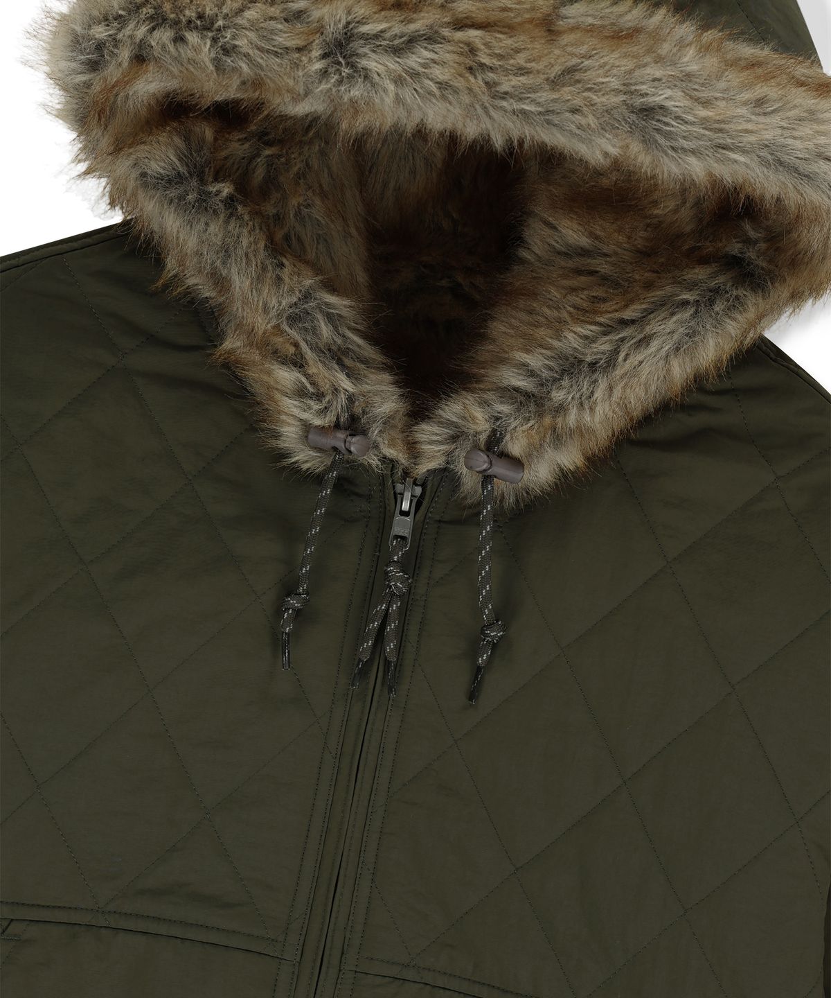 썬러브투어(SUNLOVETOUR) Reversible Faux Fur Jacket Olive