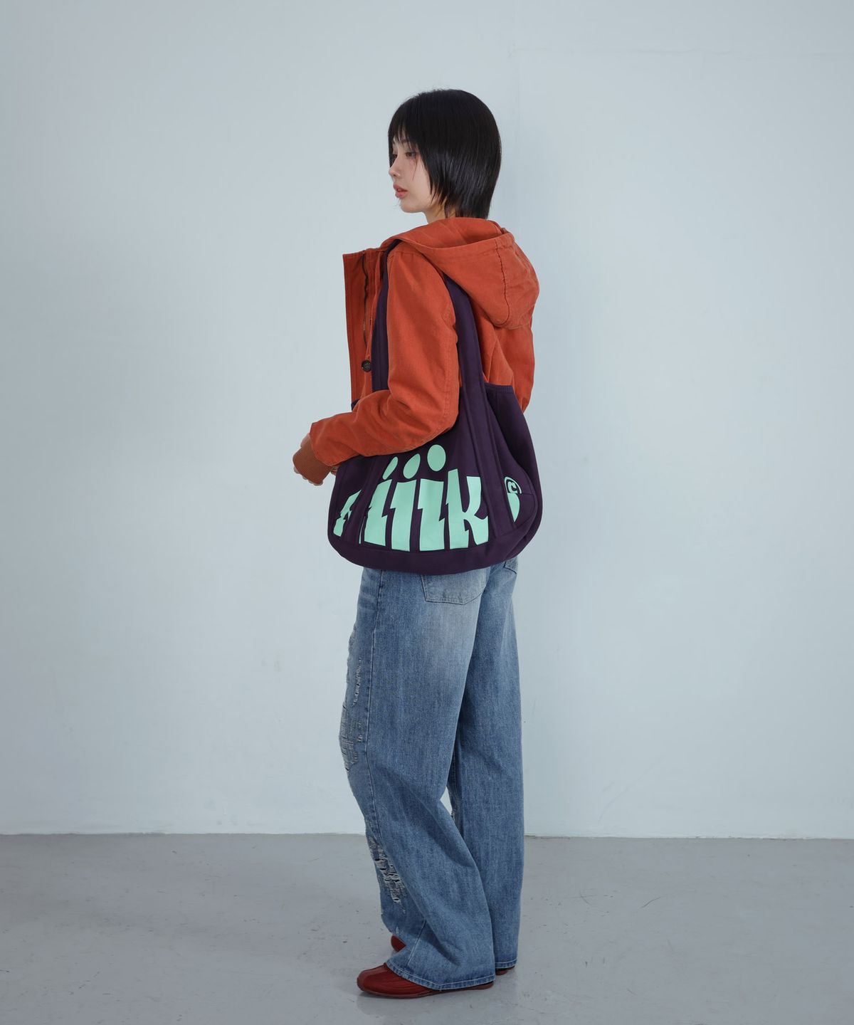 키지코(KIJIKO) Ke907. Easy Slouchy Sweat Bag Purple