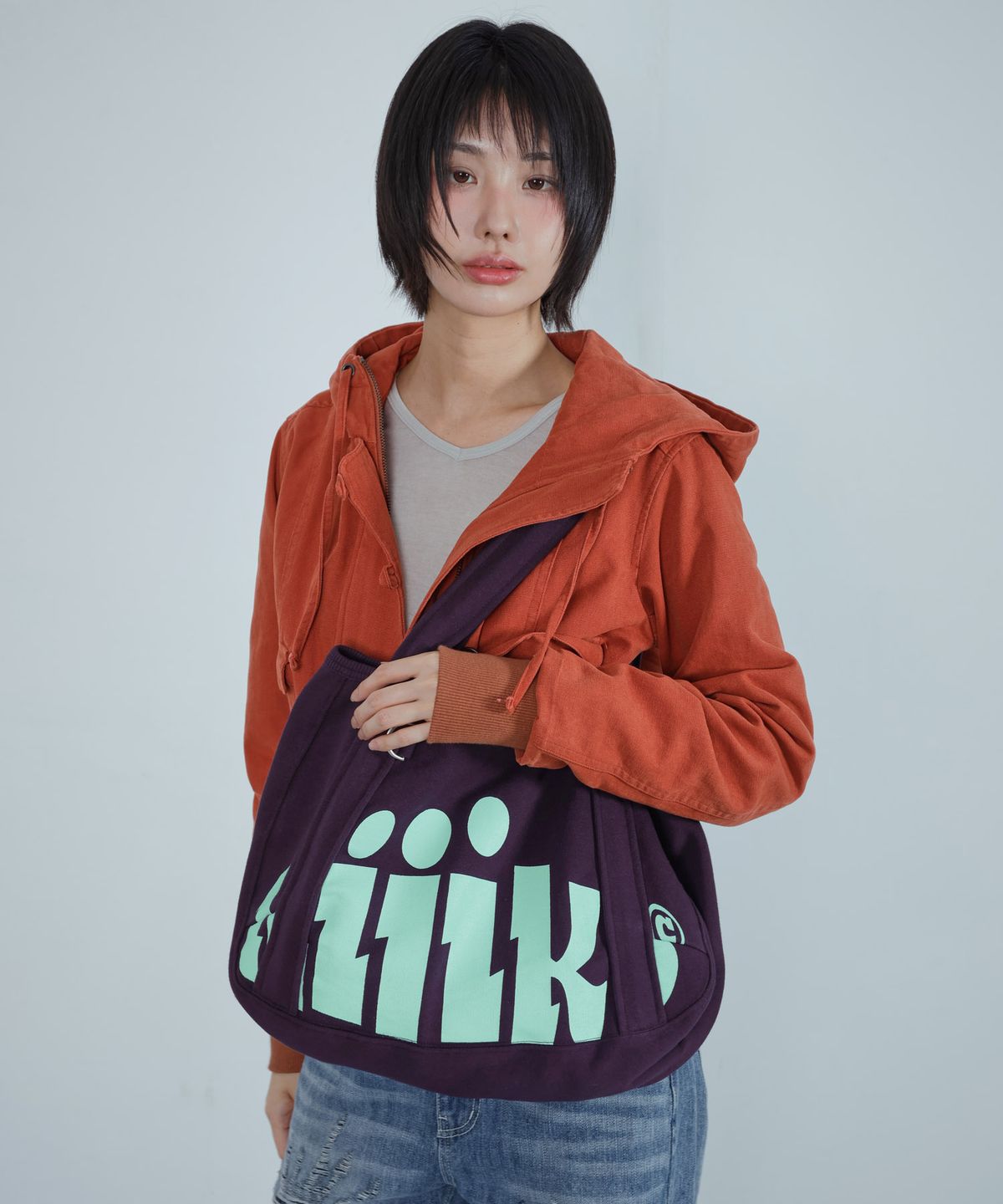 키지코(KIJIKO) Ke907. Easy Slouchy Sweat Bag Purple