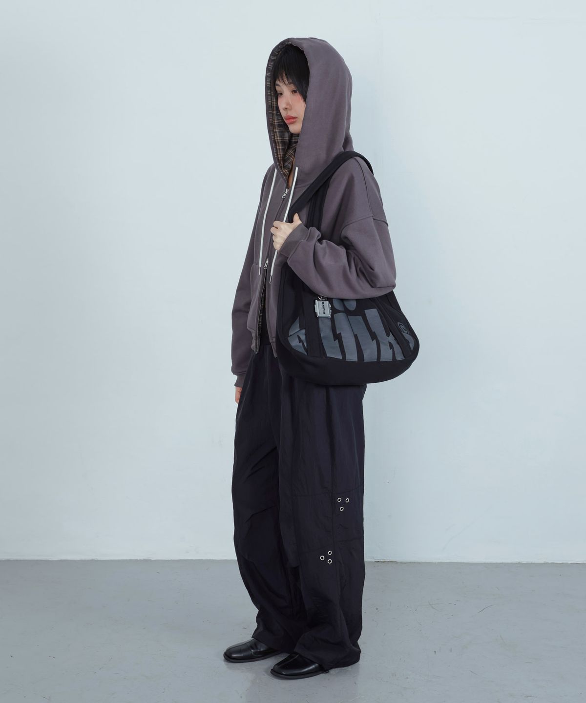 키지코(KIJIKO) Ke907. Easy Slouchy Sweat Bag Black