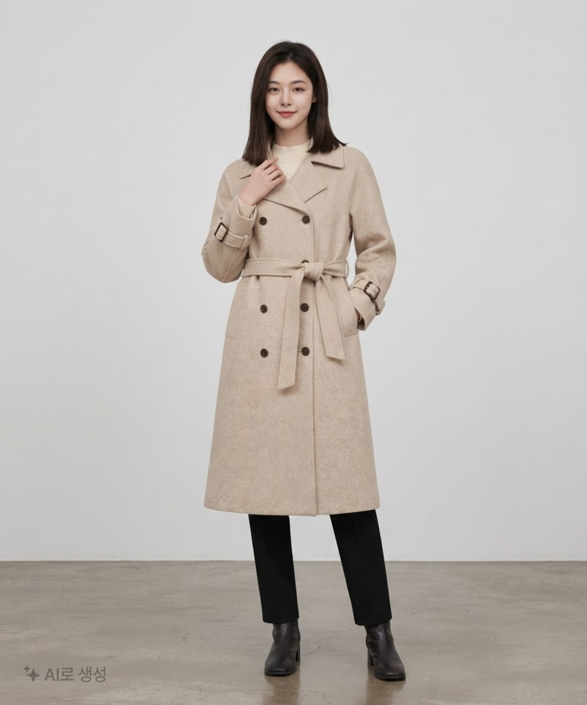 미쏘(MIXXO) 트렌치형 벨티드 코트 MIWJHAV13B M