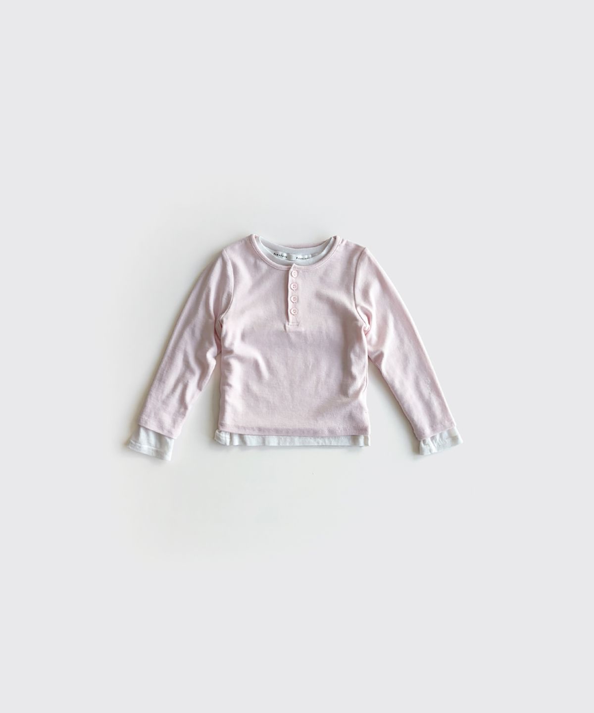 로아앤제인(ROANJANE) 소프티 버튼 티셔츠(핑크)+마로 티셔츠(아이보리) SET
