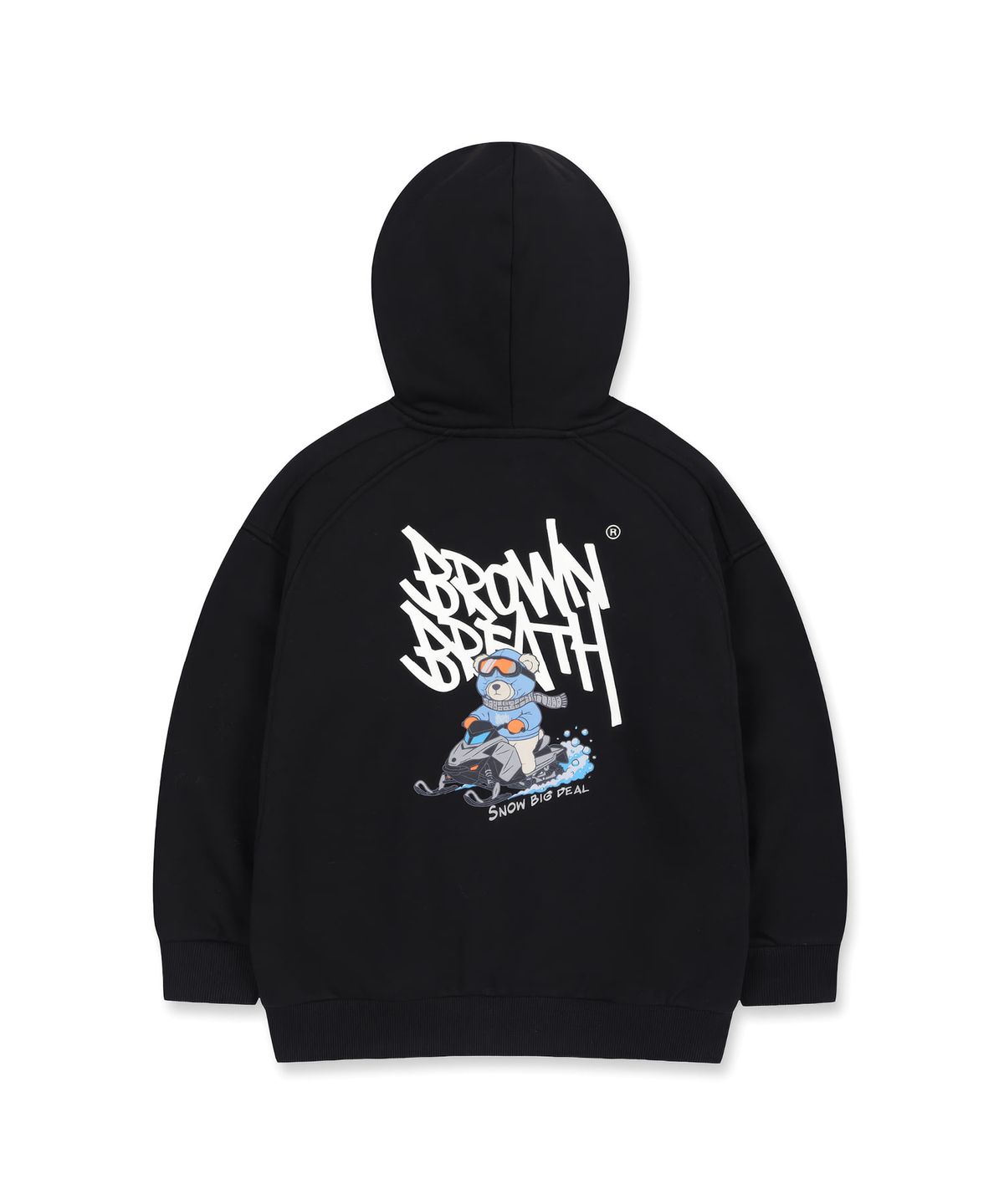 브라운브레스 키즈(BROWNBREATH KIDS) KIDS BEAR TAG HOODIE SETUP (기모) - BLACK