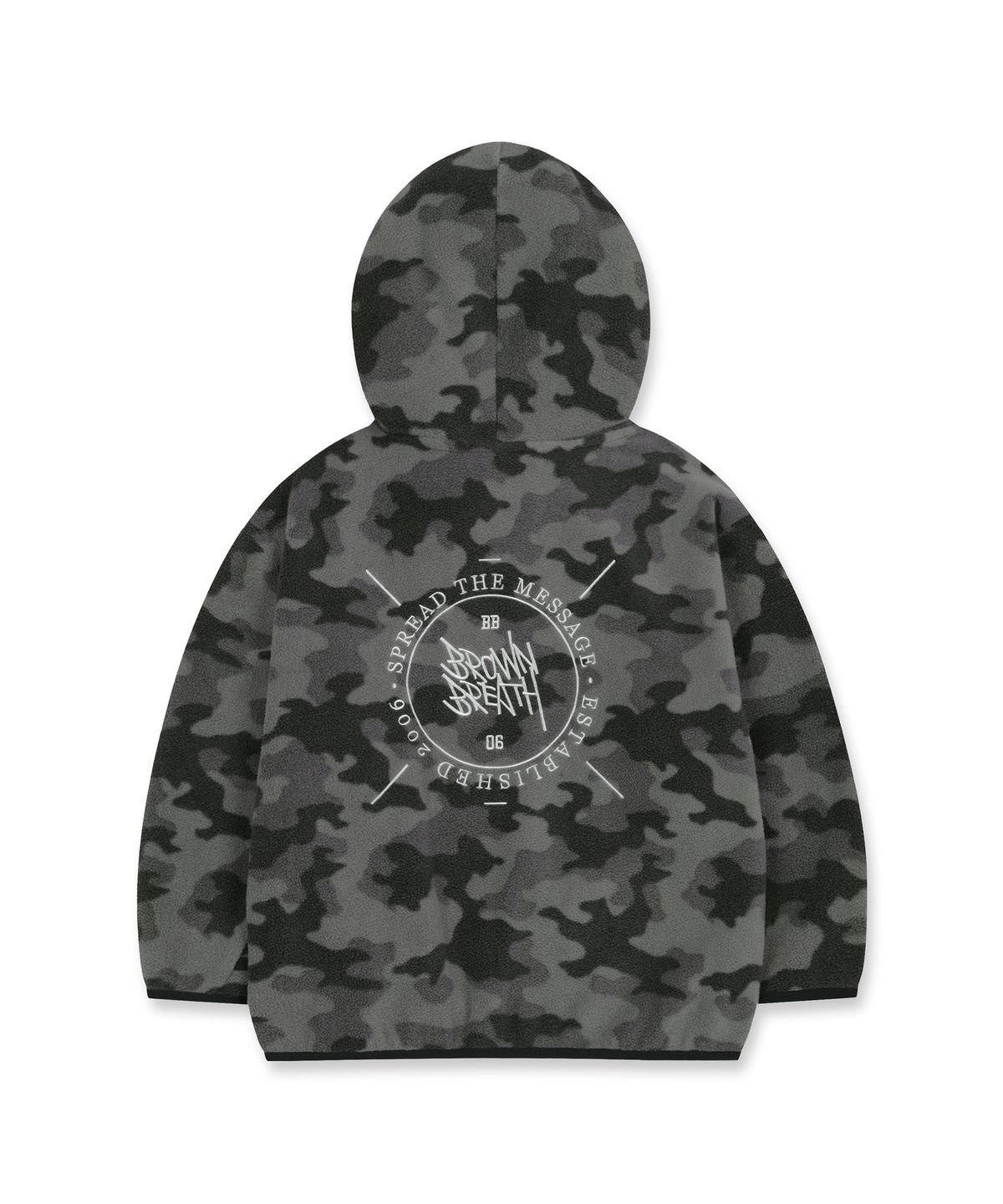 브라운브레스 키즈(BROWNBREATH KIDS) KIDS FLEECE CAMO HOODIE - GREY