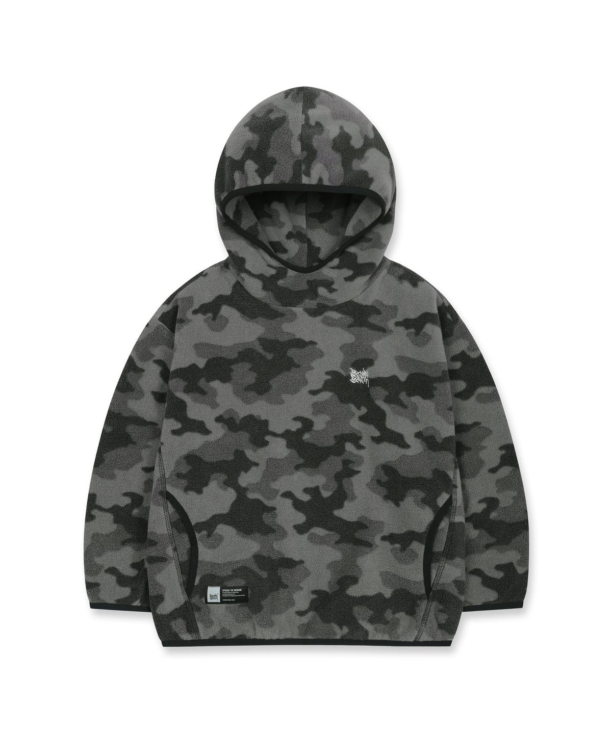 브라운브레스 키즈(BROWNBREATH KIDS) KIDS FLEECE CAMO HOODIE BRUSHED PANTS SETUP - GREY