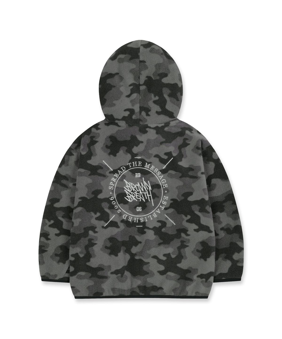 브라운브레스 키즈(BROWNBREATH KIDS) KIDS FLEECE CAMO HOODIE BRUSHED PANTS SETUP - GREY