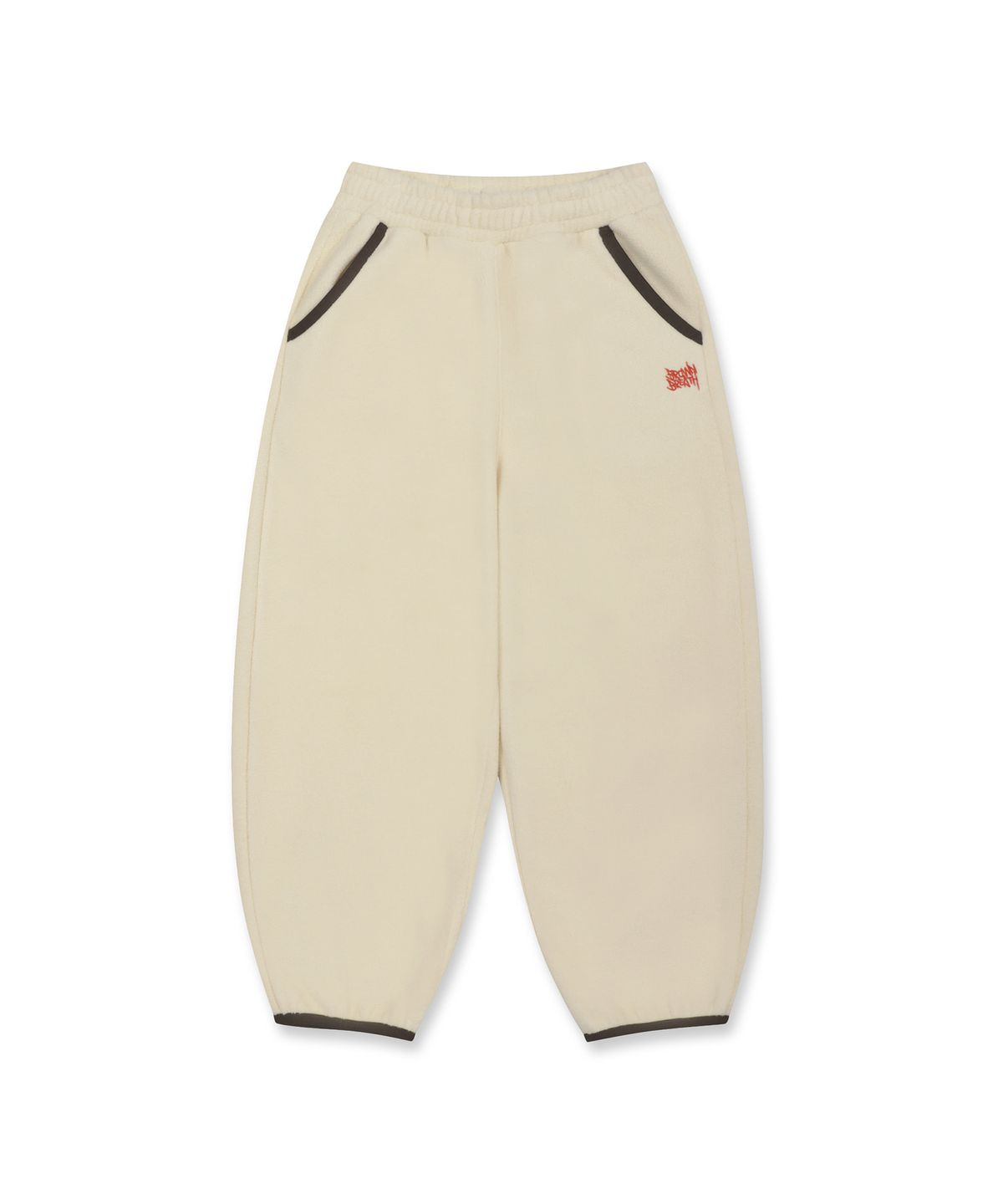 브라운브레스 키즈(BROWNBREATH KIDS) KIDS FLEECE TAG PANTS - CREAM
