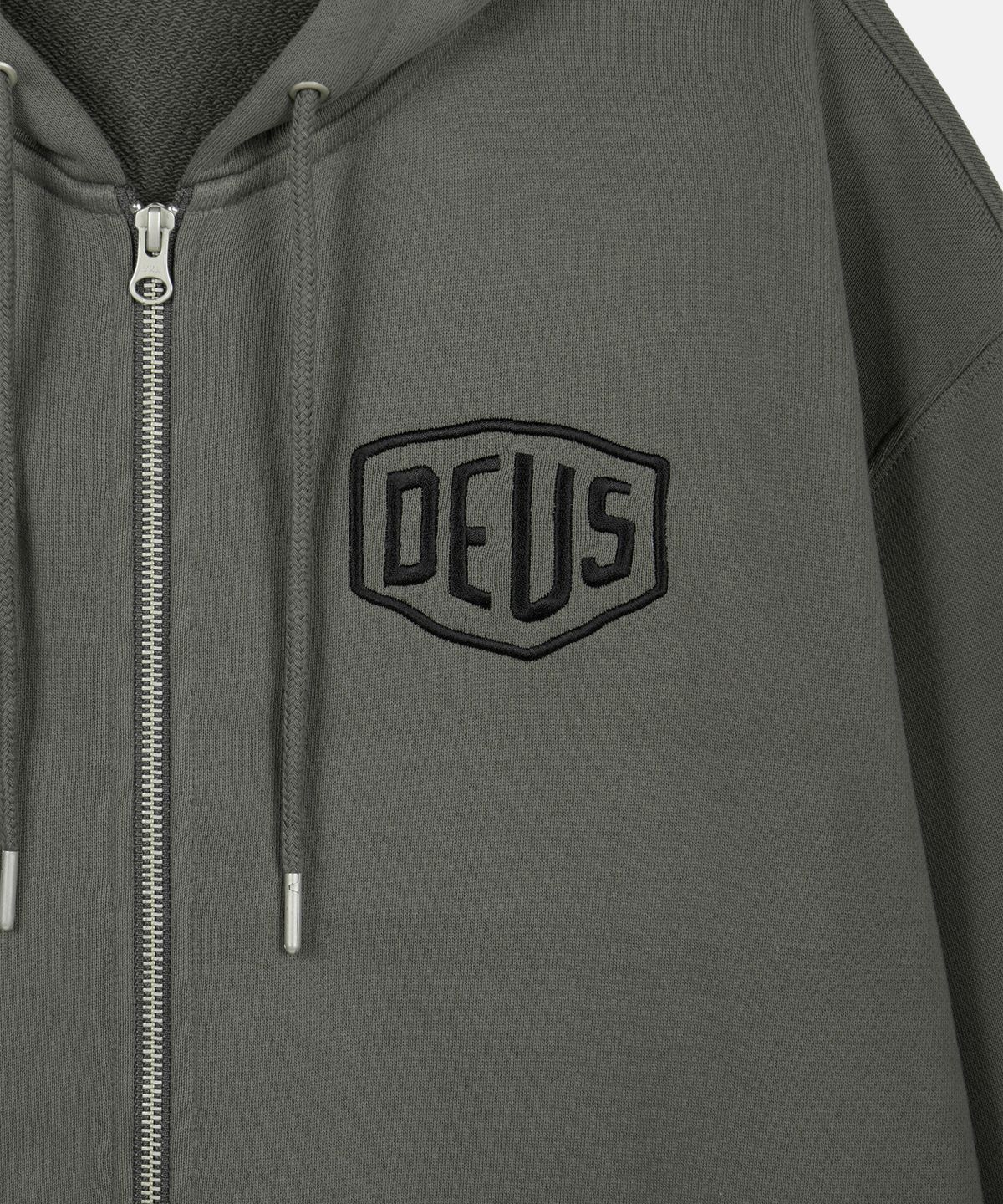 데우스 엑스 마키나(DEUS EX MACHINA) Seoul College Address Zip Hoodie_Charcoal