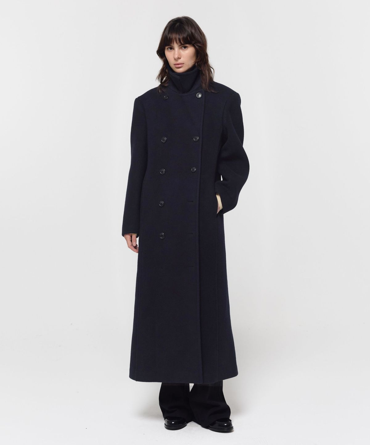 지비에이치 어패럴(GBH APPAREL) DOUBLE LONG PEA COAT / NAVY