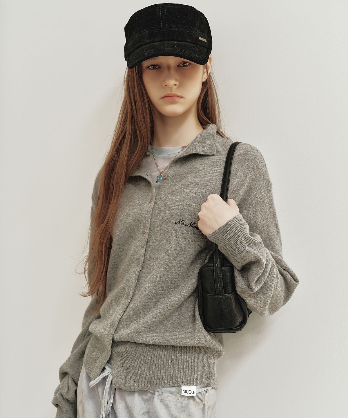닉앤니콜(NICK&NICOLE) SUEDE MILITARY CAP_BLACK