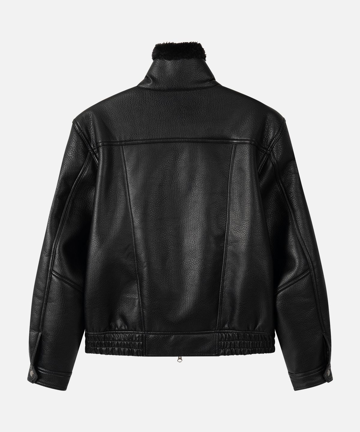 드로우핏(DRAW FIT) 베인 하이넥 레더 무톤 자켓 [BLACK]