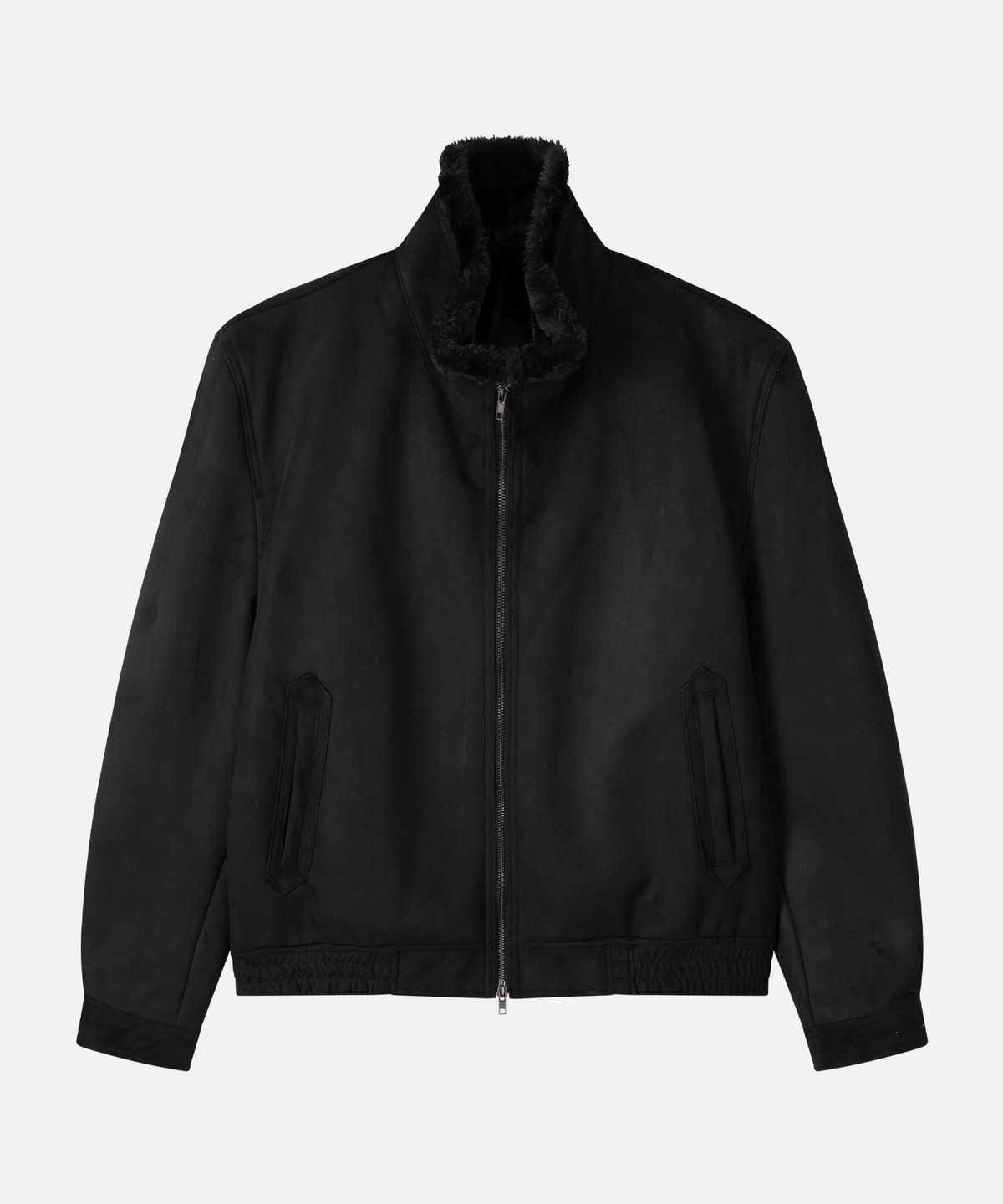드로우핏(DRAW FIT) 듀크 하이넥 스웨이드 무톤 자켓 [BLACK]