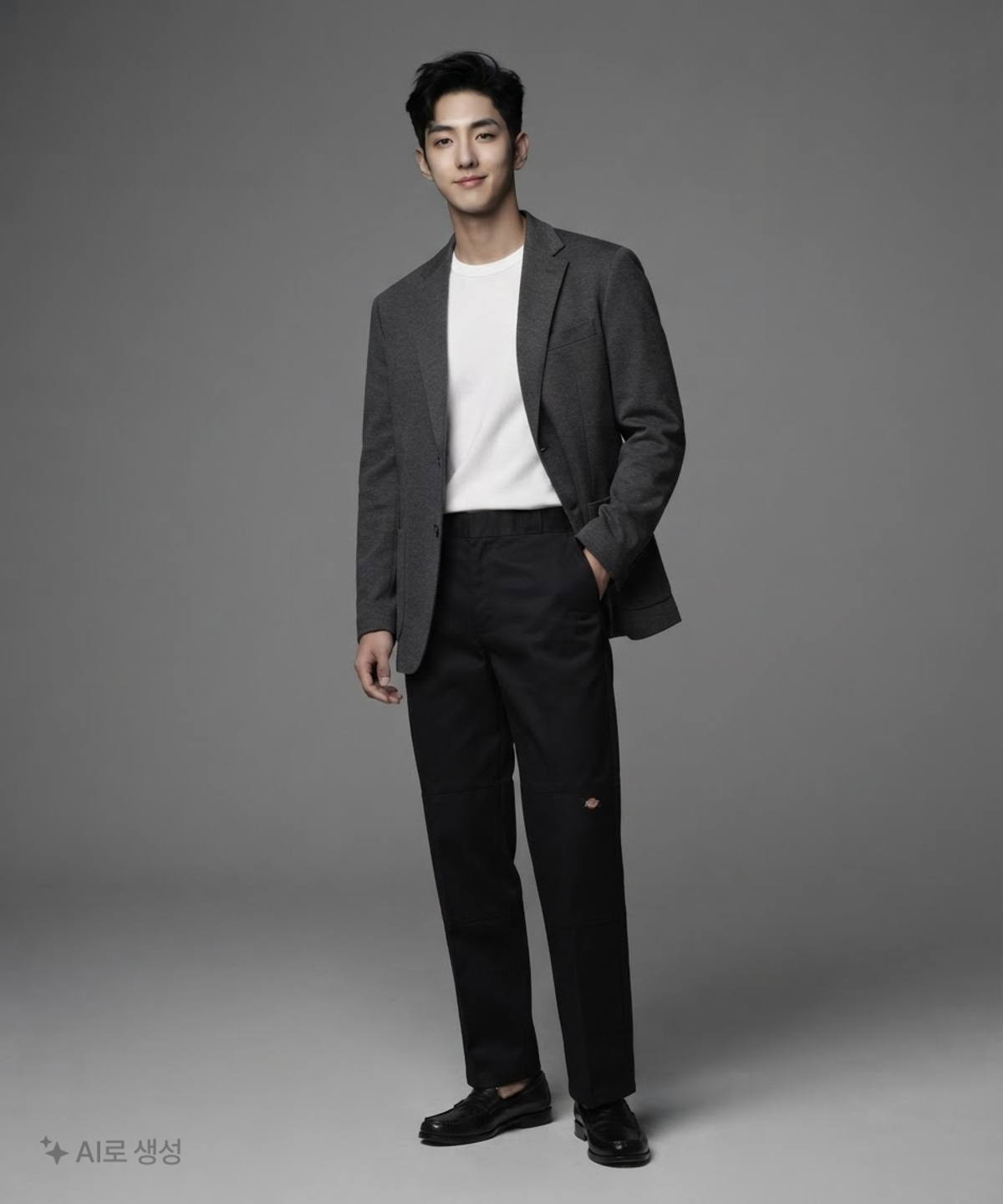디키즈(DICKIES) 더블니 85283 루즈핏 워크팬츠 Black 36X32