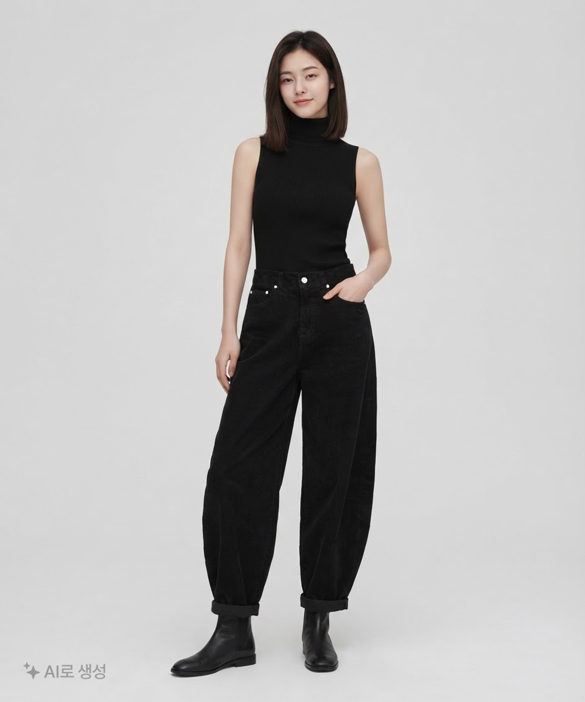 기철(KICHUL) CORD DUROY BALLOON PANTS (BLACK) M
