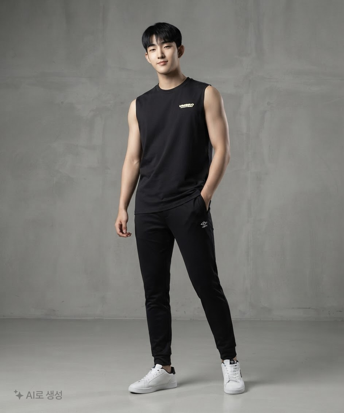 엄브로(UMBRO) 트로피컬 오아시스 서핑 프레쉬 슬리브리스 티셔츠 블랙(UQ221CSL59) 95
