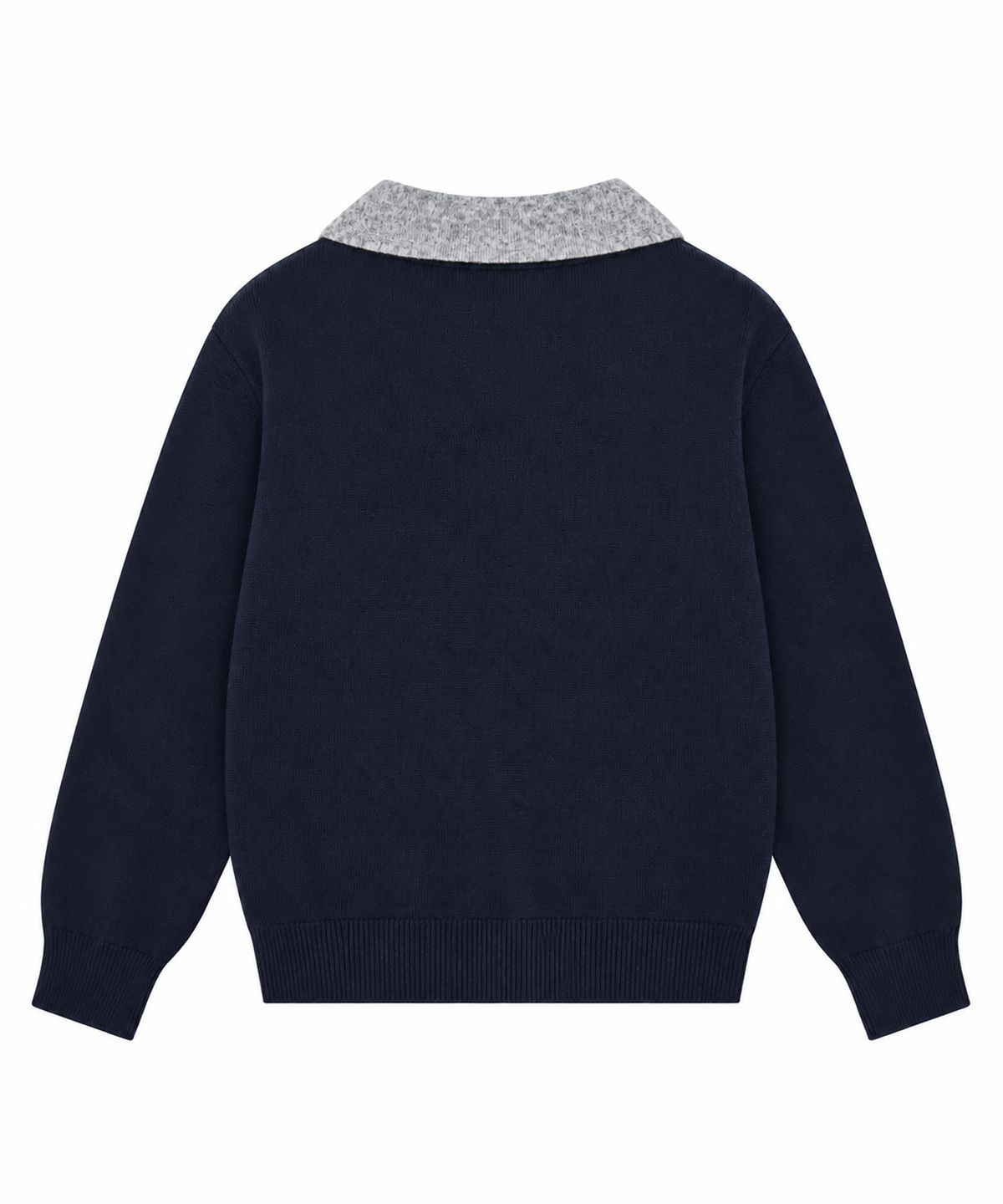 누프에블루(NEUFETBLEU) NEB gray layered collar knit (navy)