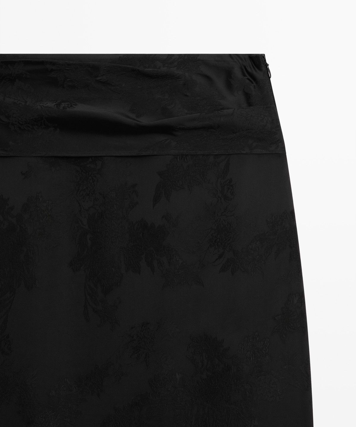 마시모두띠(MASSIMO DUTTI) 코르셋 허리 밴드 미디 스커트