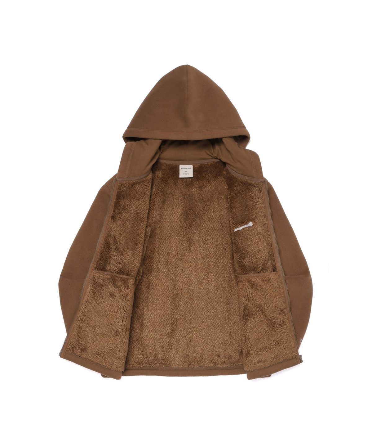 스노우피크 어패럴 키즈(SNOWPEAK APPAREL KIDS) 키즈 보아플리스 후드 집업 (S26WKFFJ81) Yellow Brown