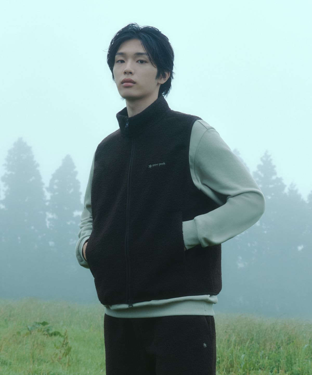 스노우피크 어패럴(SNOWPEAK APPAREL) 부클 베스트 (S26WMFVE06) Brown
