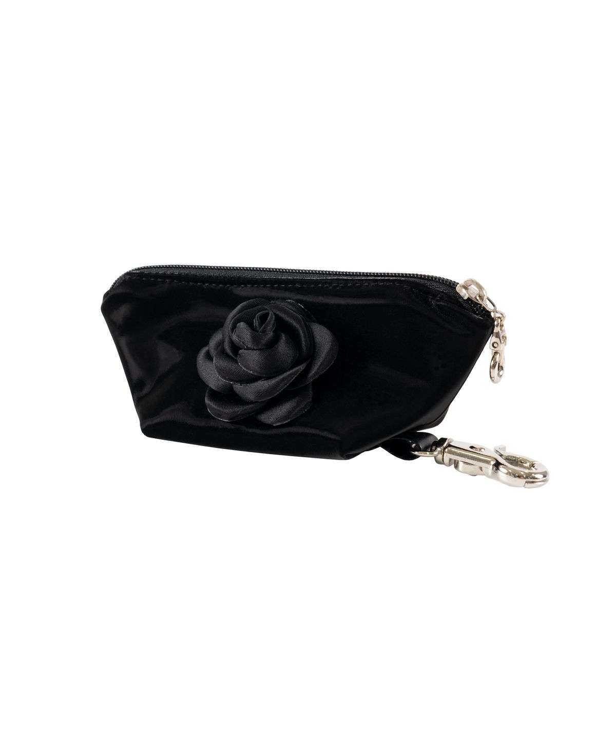 주오니(ZUONI) 로즈 미니 키링 파우치(블랙) / Rose mini keyring pouch_black