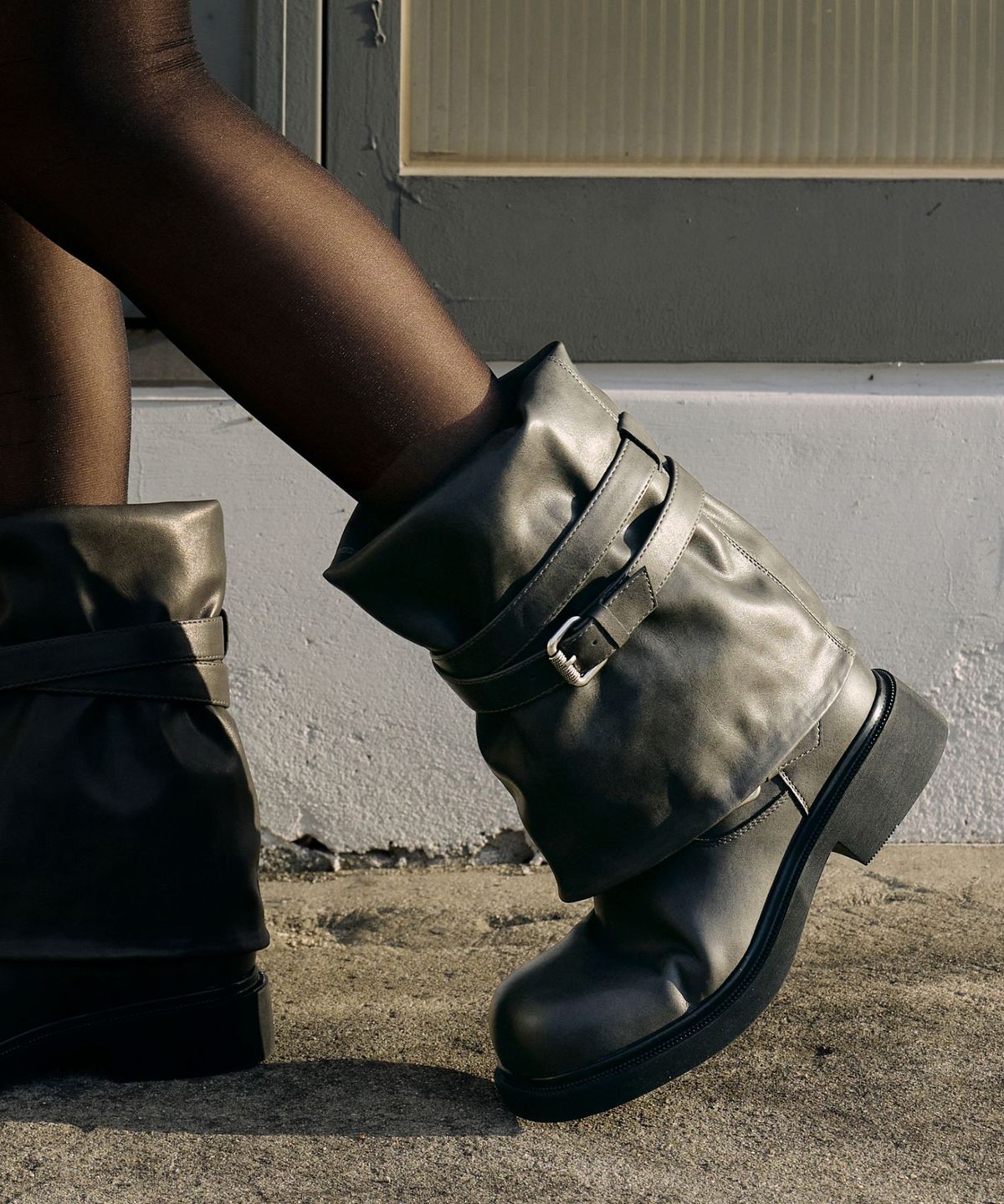 아삐에 마르슈(APIED MARCHE) Le Flare Slouchy Leather Long Boots 소가죽 롱 부츠  4.5cm -PM3044 (3color)