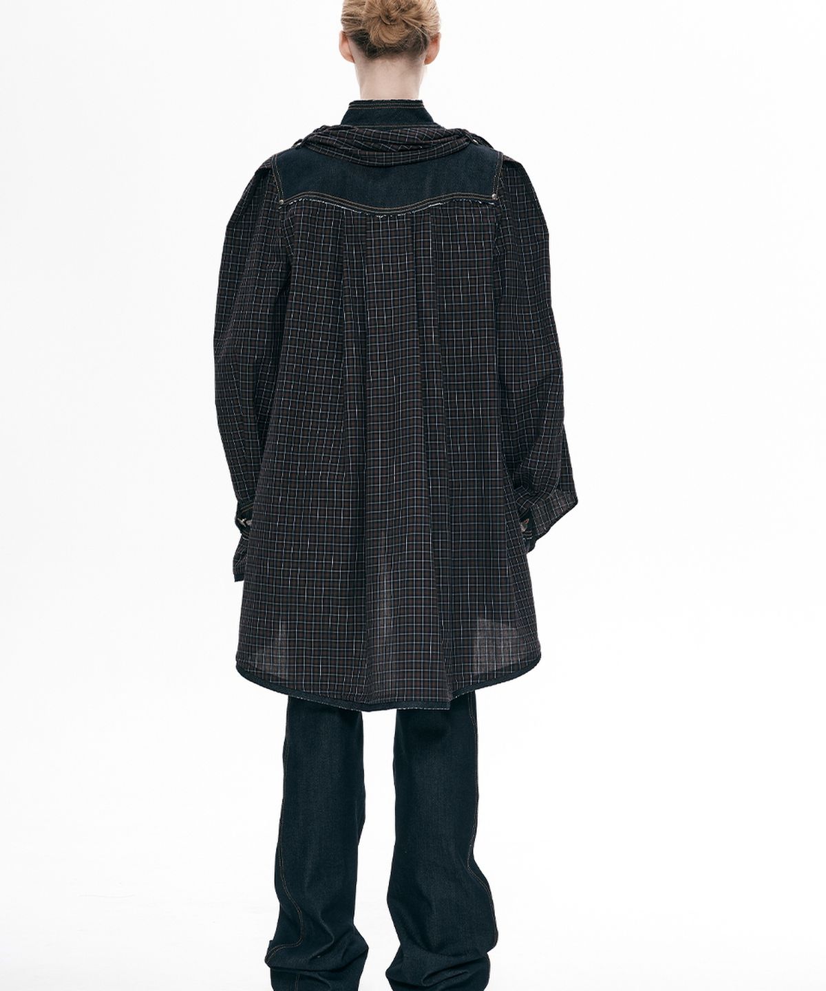 비건타이거(VEGAN TIGER) CHECK CAPE BLOUSE
